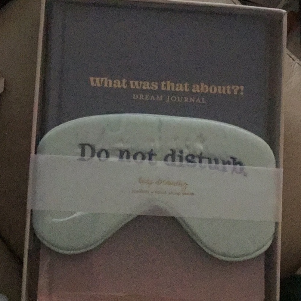 Dream Journal & Satin Sleep Mask Set - do not disturb stitched on mask ~ New
